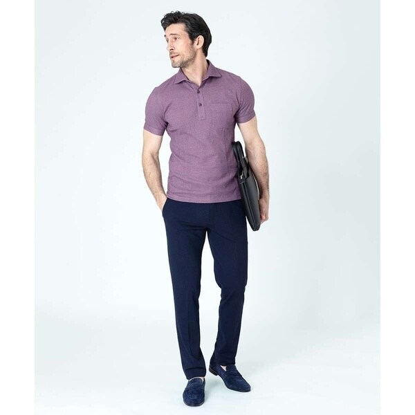 ミッシェルクランオム（MICHEL  HOMME）/【2023年モデル】《日本製》格子柄リンクス半袖ポロシャツ