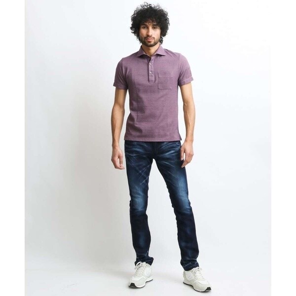 ミッシェルクランオム（MICHEL  HOMME）/【2023年モデル】《日本製》格子柄リンクス半袖ポロシャツ