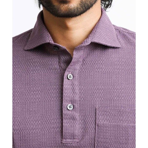 ミッシェルクランオム（MICHEL  HOMME）/【2023年モデル】《日本製》格子柄リンクス半袖ポロシャツ