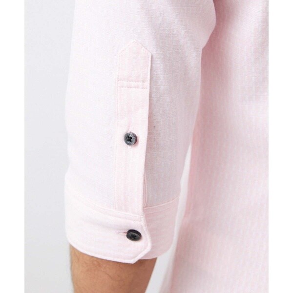 ミッシェルクランオム（MICHEL  HOMME）/《日本製》立体柄ストレッチラッセル七分袖シャツ