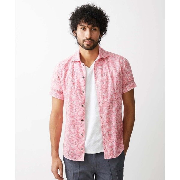 ミッシェルクランオム（MICHEL  HOMME）/《日本製》フラワー柄半袖シャツ