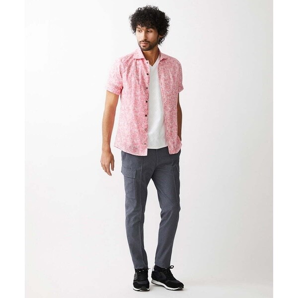 ミッシェルクランオム（MICHEL  HOMME）/《日本製》フラワー柄半袖シャツ