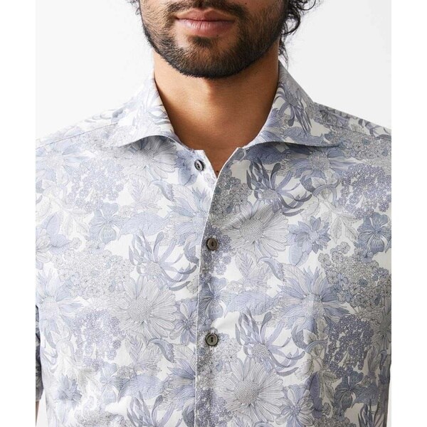 ミッシェルクランオム（MICHEL  HOMME）/《日本製》フラワー柄半袖シャツ