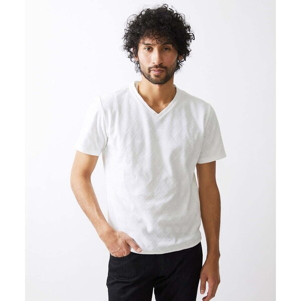 ミッシェルクランオム（MICHEL  HOMME）/《日本製》ダイヤ柄半袖カットソー 24SS