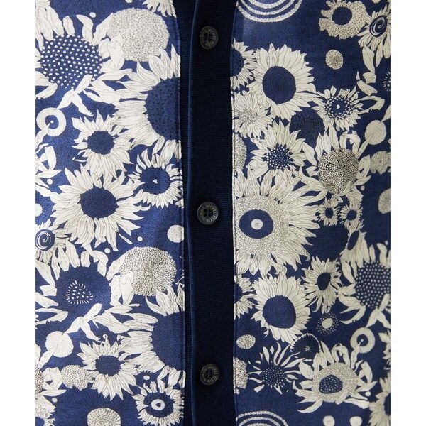 ミッシェルクランオム（MICHEL  HOMME）/《日本製》フラワー柄プリントカーディガン