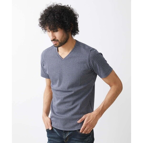 ミッシェルクランオム（MICHEL  HOMME）/《日本製》立体柄半袖カットソー