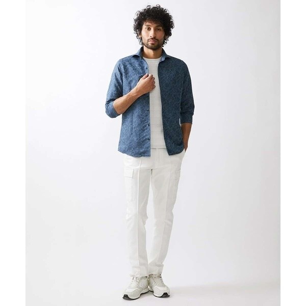 ミッシェルクランオム（MICHEL  HOMME）/《日本製》ボタニカル柄七分袖シャツ