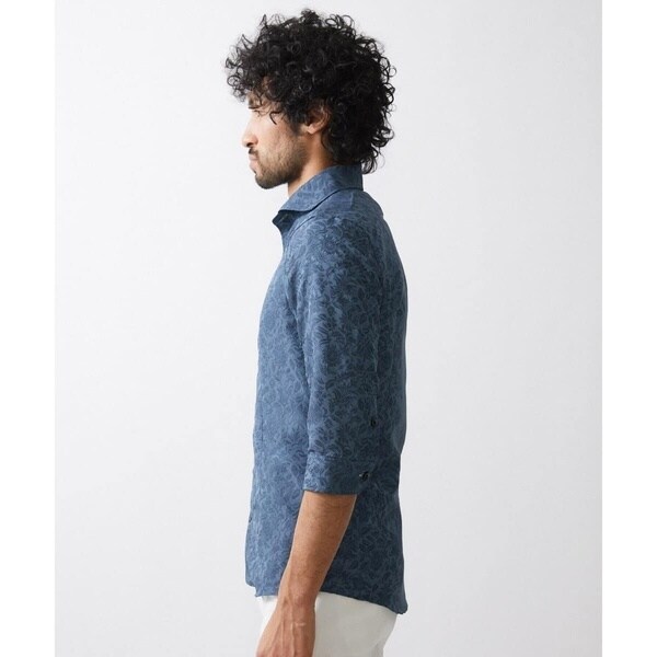 ミッシェルクランオム（MICHEL  HOMME）/《日本製》ボタニカル柄七分袖シャツ