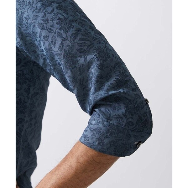 ミッシェルクランオム（MICHEL  HOMME）/《日本製》ボタニカル柄七分袖シャツ