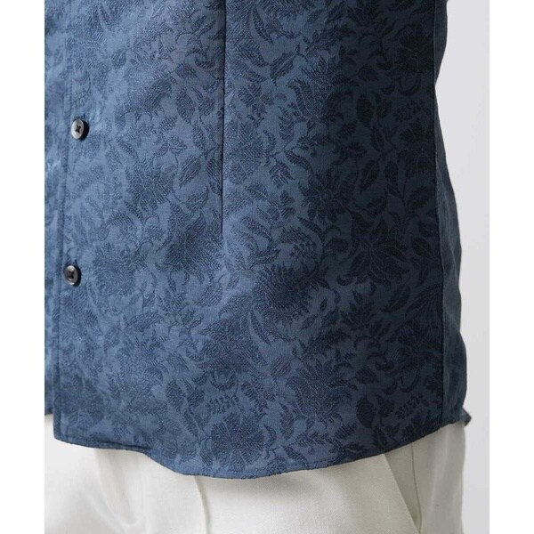 ミッシェルクランオム（MICHEL  HOMME）/《日本製》ボタニカル柄七分袖シャツ