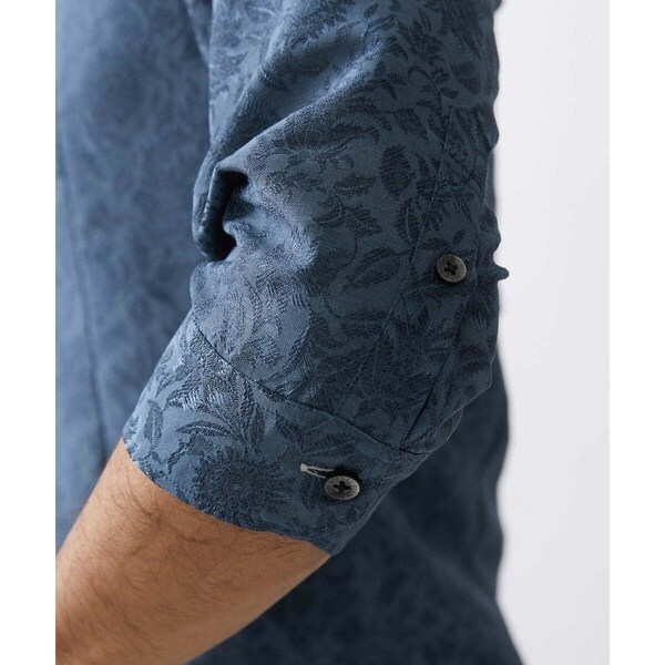 ミッシェルクランオム（MICHEL  HOMME）/《日本製》ボタニカル柄七分袖シャツ