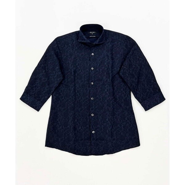 ミッシェルクランオム（MICHEL  HOMME）/《日本製》ボタニカル柄七分袖シャツ