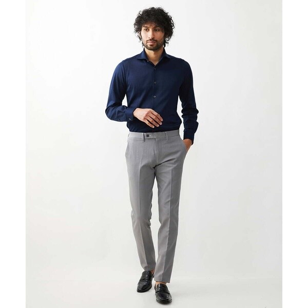 ミッシェルクランオム（MICHEL  HOMME）/《日本製》ヘリンボン柄長袖シャツ