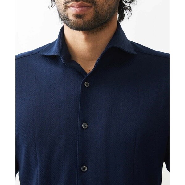 ミッシェルクランオム（MICHEL  HOMME）/《日本製》ヘリンボン柄長袖シャツ