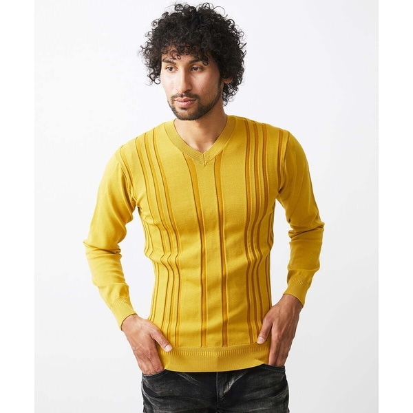 ミッシェルクランオム（MICHEL KLEIN HOMME）/切り替えストレッチVネックニット_1