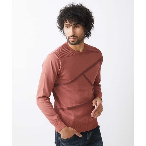 ミッシェルクランオム（MICHEL  HOMME）/切り替えストレッチクルーネックニット