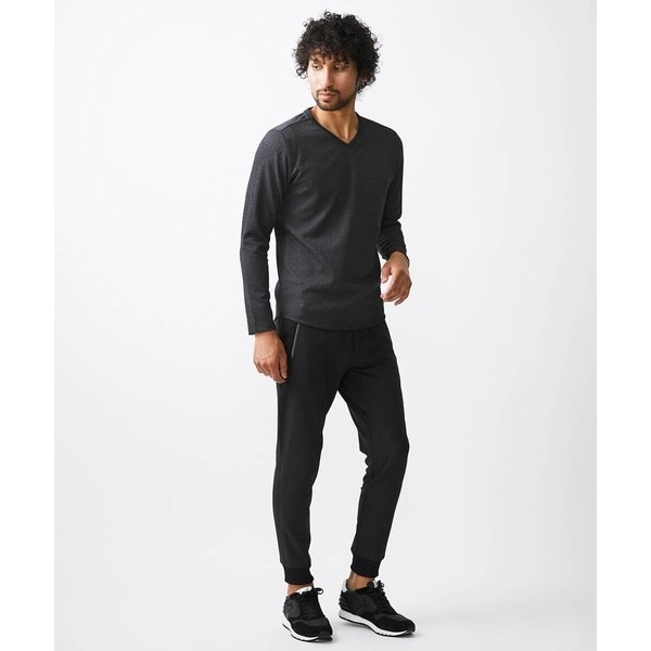 ミッシェルクランオム（MICHEL  HOMME）/《日本製》千鳥柄Vネック長袖カットソー