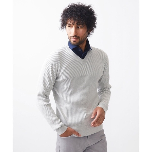 ミッシェルクランオム（MICHEL KLEIN HOMME）/リブ編みVネックニット