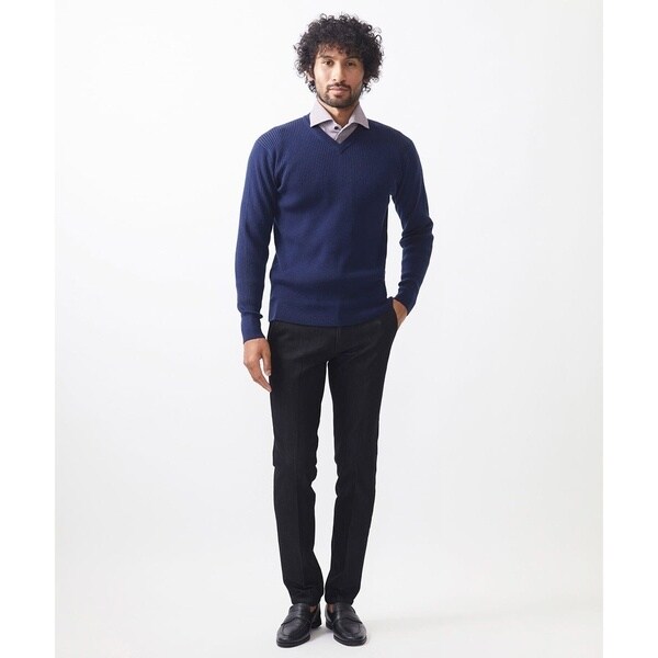 ミッシェルクランオム（MICHEL KLEIN HOMME）/リブ編みVネックニット