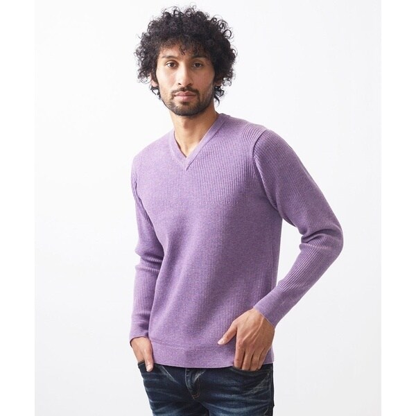ミッシェルクランオム（MICHEL KLEIN HOMME）/リブ編みVネックニット