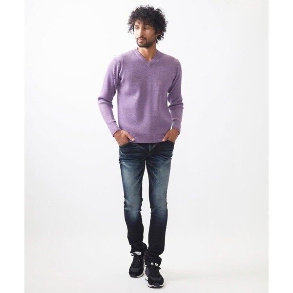 ミッシェルクランオム（MICHEL KLEIN HOMME）/リブ編みVネックニット