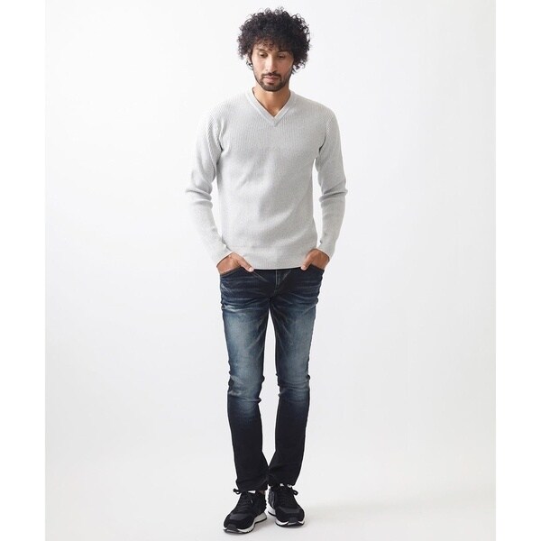ミッシェルクランオム（MICHEL KLEIN HOMME）/リブ編みVネックニット