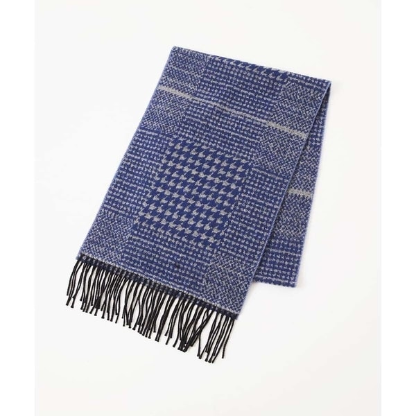 ミッシェルクランオム（MICHEL  HOMME）/グレンチェック柄ウールマフラー