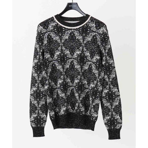 ミッシェルクランオム（MICHEL  HOMME）/《日本製》ダマスク柄クルーネックニット