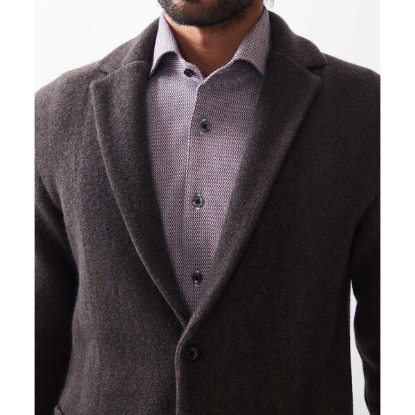 ミッシェルクランオム（MICHEL  HOMME）/《日本製》へリンボン柄ウールニットジャケット