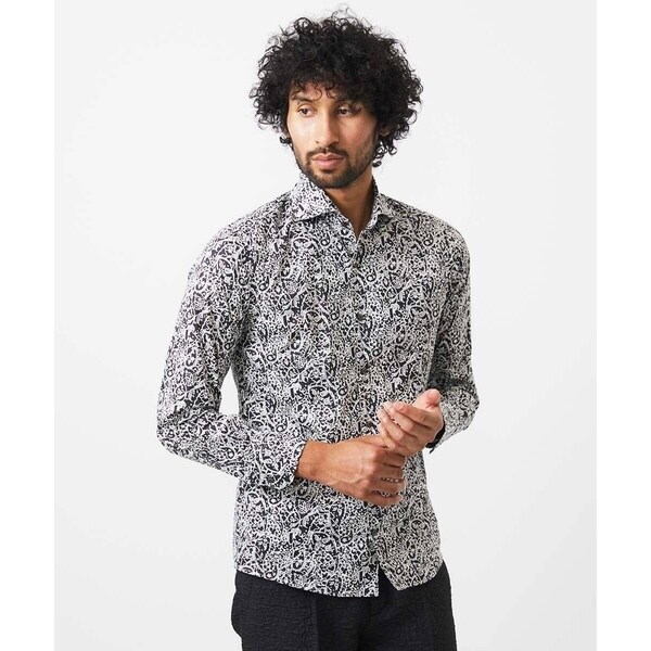 ミッシェルクランオム（MICHEL  HOMME）/《日本製》フラワー柄長袖シャツ