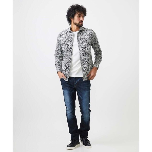 ミッシェルクランオム（MICHEL  HOMME）/《日本製》フラワー柄長袖シャツ