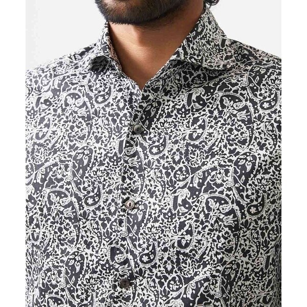 ミッシェルクランオム（MICHEL  HOMME）/《日本製》フラワー柄長袖シャツ