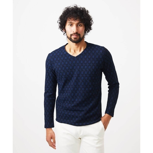 ミッシェルクランオム（MICHEL  HOMME）/《日本製》リンクスVネック長袖カットソー