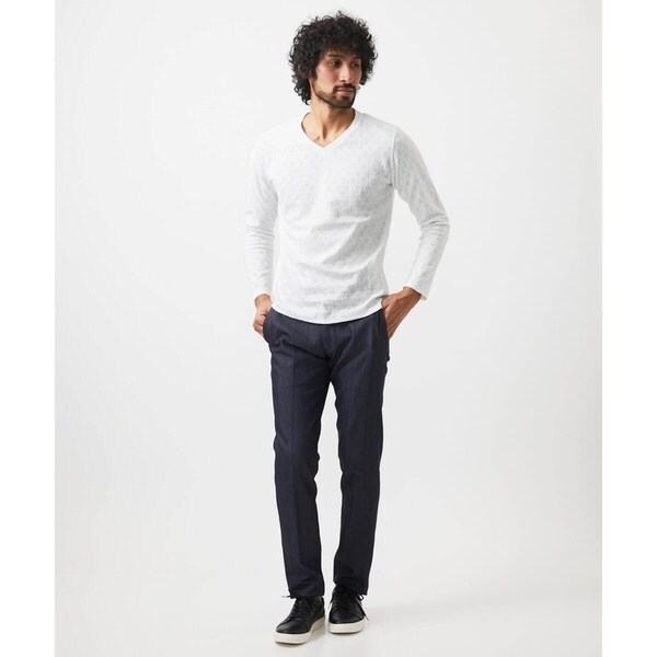 ミッシェルクランオム（MICHEL  HOMME）/《日本製》リンクスVネック長袖カットソー