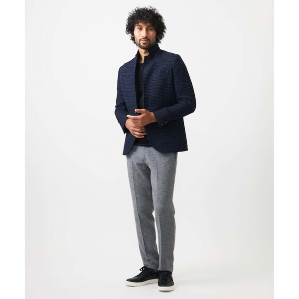ミッシェルクランオム（MICHEL KLEIN HOMME）/編みチェック柄コンバーチブルジャケット_3