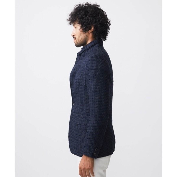 ミッシェルクランオム（MICHEL KLEIN HOMME）/編みチェック柄コンバーチブルジャケット_5