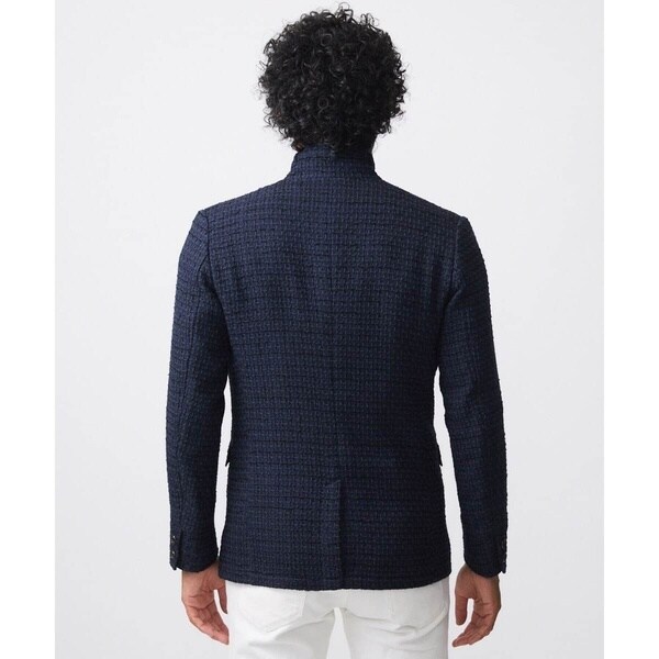 ミッシェルクランオム（MICHEL KLEIN HOMME）/編みチェック柄コンバーチブルジャケット_6