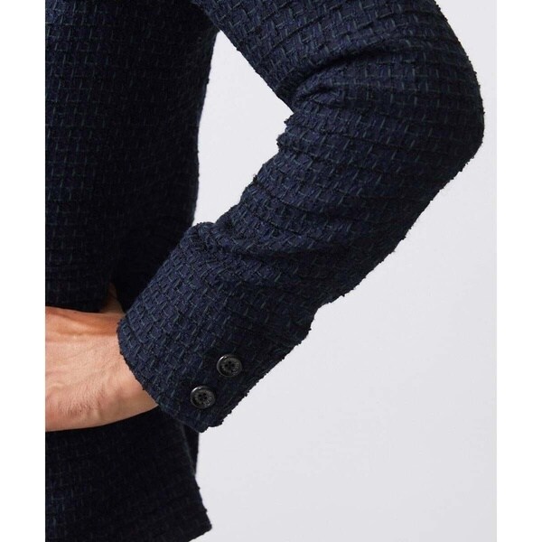 ミッシェルクランオム（MICHEL KLEIN HOMME）/編みチェック柄コンバーチブルジャケット_9