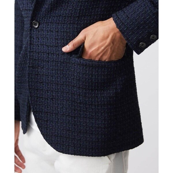 ミッシェルクランオム（MICHEL KLEIN HOMME）/編みチェック柄コンバーチブルジャケット_10