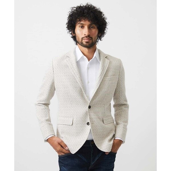 ミッシェルクランオム（MICHEL KLEIN HOMME）/編みチェック柄コンバーチブルジャケット_16