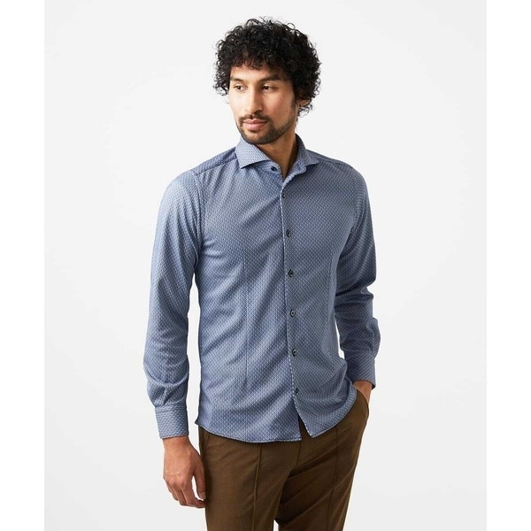 ミッシェルクランオム（MICHEL  HOMME）/《日本製》ジャガード柄長袖シャツ