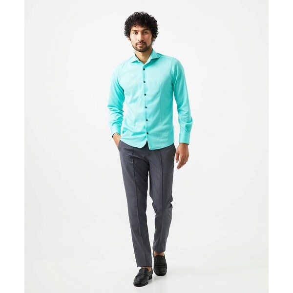 ミッシェルクランオム（MICHEL  HOMME）/《日本製》ジャガード柄長袖シャツ