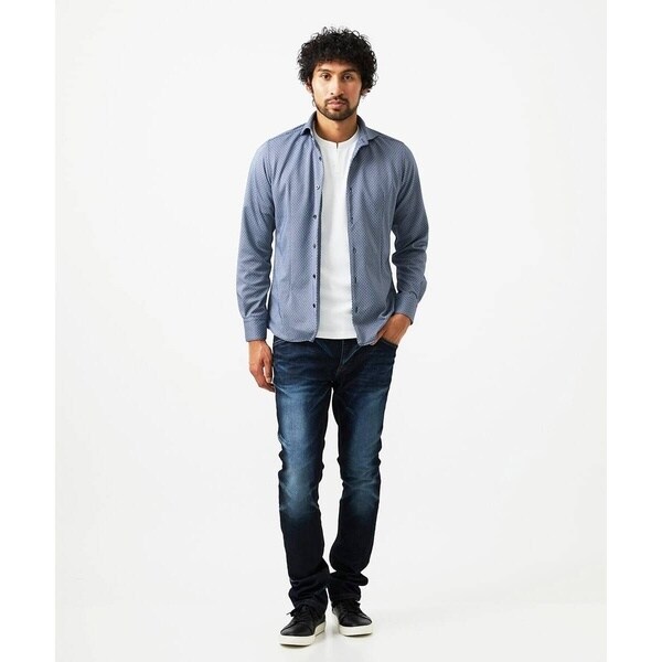 ミッシェルクランオム（MICHEL  HOMME）/《日本製》ジャガード柄長袖シャツ