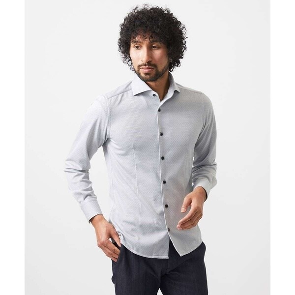 ミッシェルクランオム（MICHEL  HOMME）/《日本製》ジャガード柄長袖シャツ