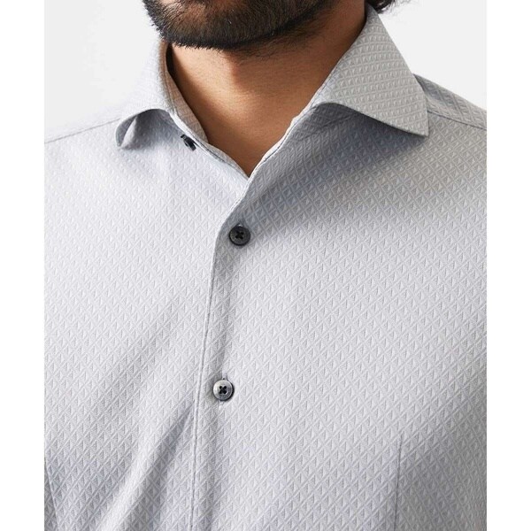 ミッシェルクランオム（MICHEL  HOMME）/《日本製》ジャガード柄長袖シャツ