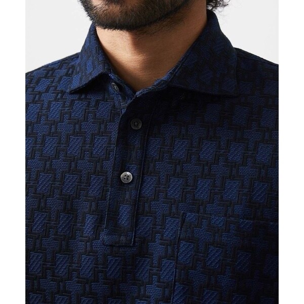 ミッシェルクランオム（MICHEL  HOMME）/《日本製》リンクスVネック半袖ポロシャツ