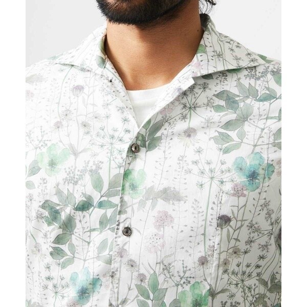 ミッシェルクランオム（MICHEL  HOMME）/《日本製》フラワー柄半袖シャツ