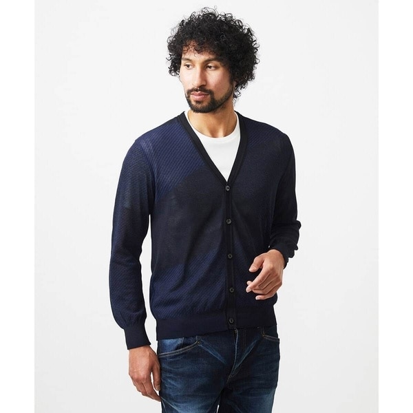 ミッシェルクランオム（MICHEL  HOMME）/ダイアゴナル柄ニットカーディガン