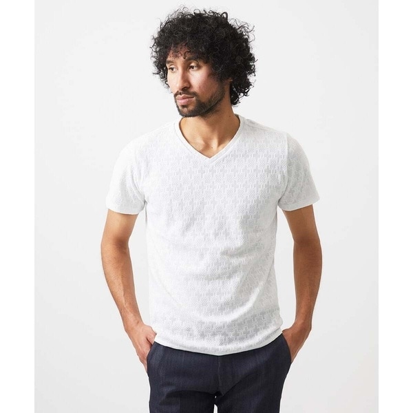 ミッシェルクランオム（MICHEL  HOMME）/《日本製》リンクスVネック半袖カットソー