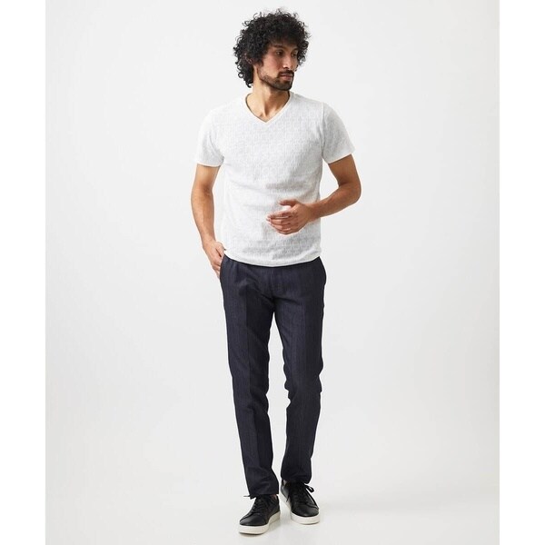 ミッシェルクランオム（MICHEL  HOMME）/《日本製》リンクスVネック半袖カットソー